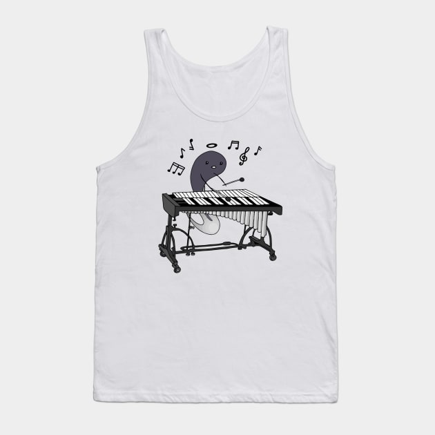 Cute Tadpole Playing Vibraphone In Love with Music (Vibraphonist Melody) Mallet Percussion Instrument Tank Top by Mochabonk